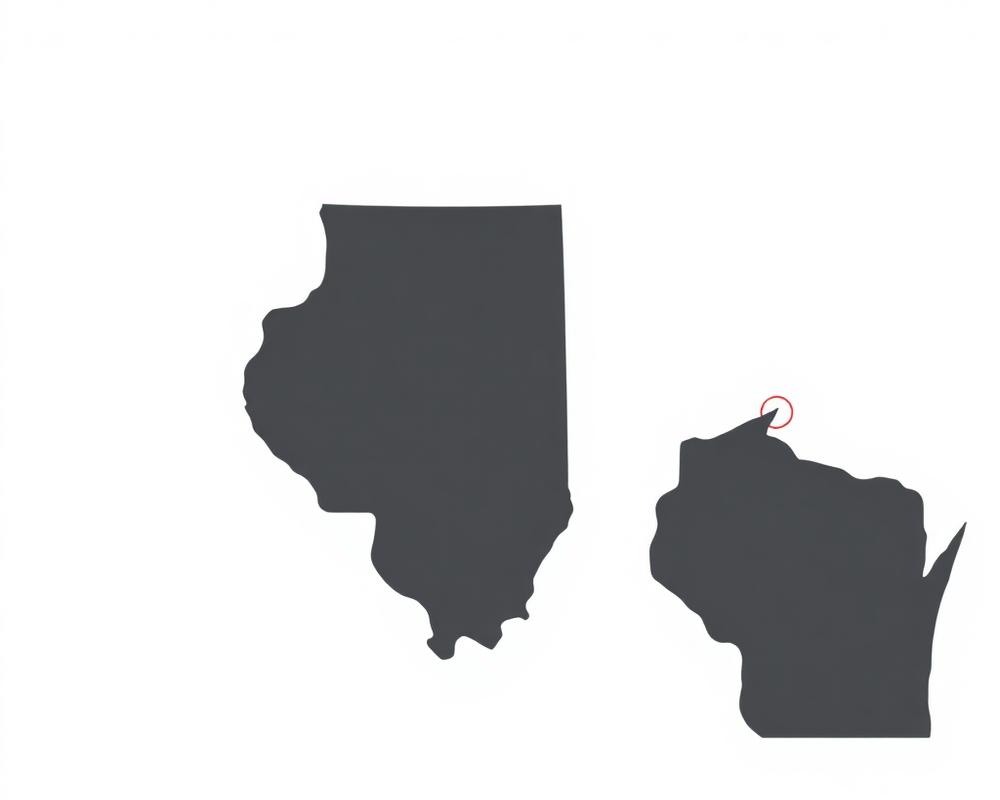 Map illustration of Illinois and Wisconsin with the Rockford region highlighted
